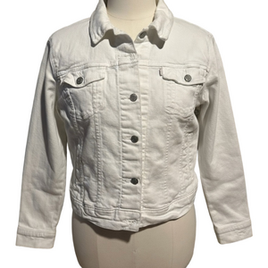 LEVI STRAUSS & co White Denim Trucker Denim Jacket XL woman’s